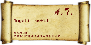 Angeli Teofil névjegykártya